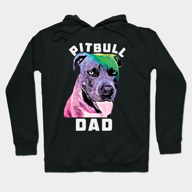 Mens Blue Nose Pitbull Dad Pop Art Style Cool Pit Hoodie by Rosemarie Guieb Designs